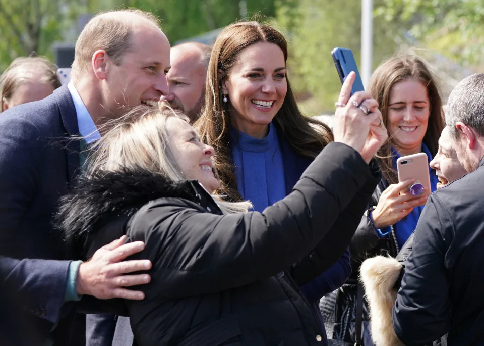 The Duke and Duchess of Cambridge greeted the crowd before visiting the The Wheatley Group to hear about the challenges of homelessness in Scotland. (Getty Images)