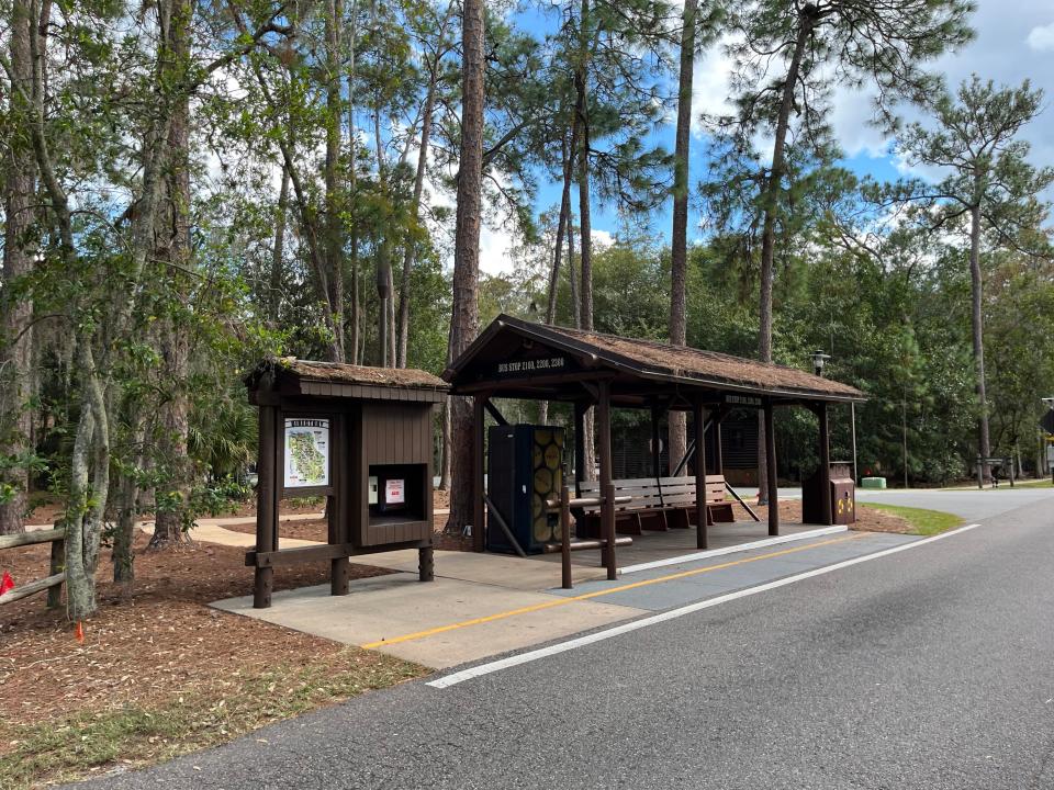 internal bus stop at disney's fort wilderness campgrounds