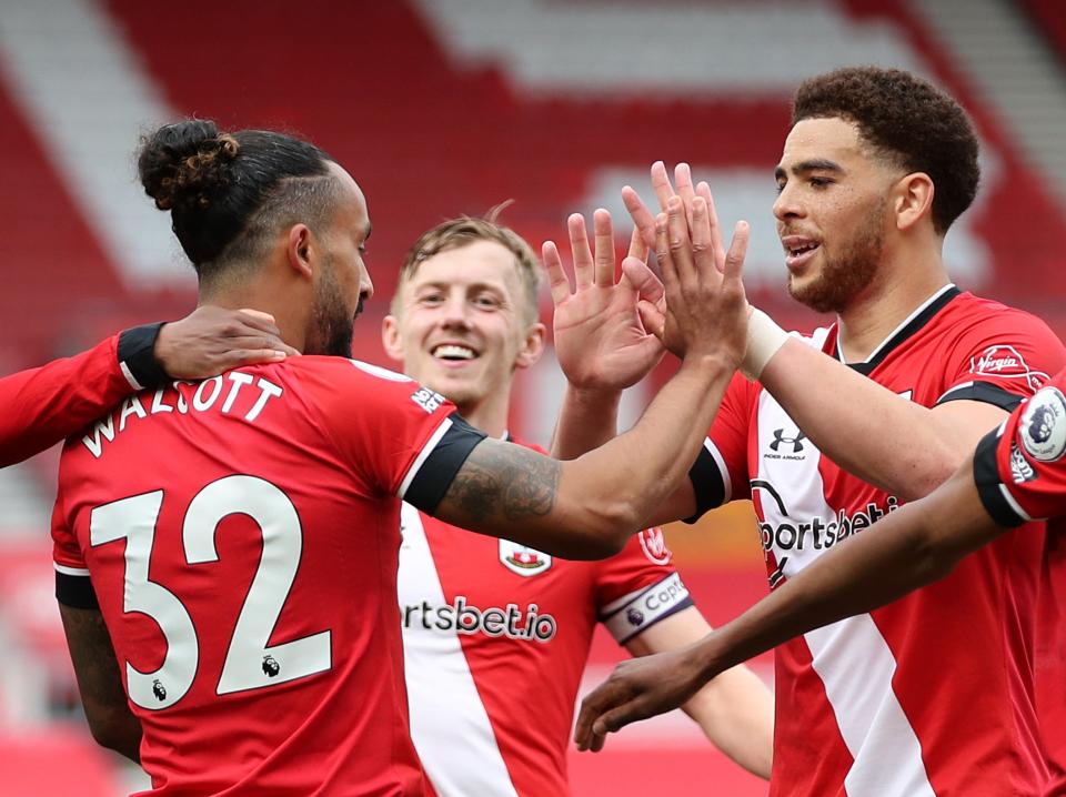 Southampton players celebrate during their win against Fulham (Getty Images)