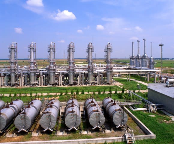 A natural gas processing plant.