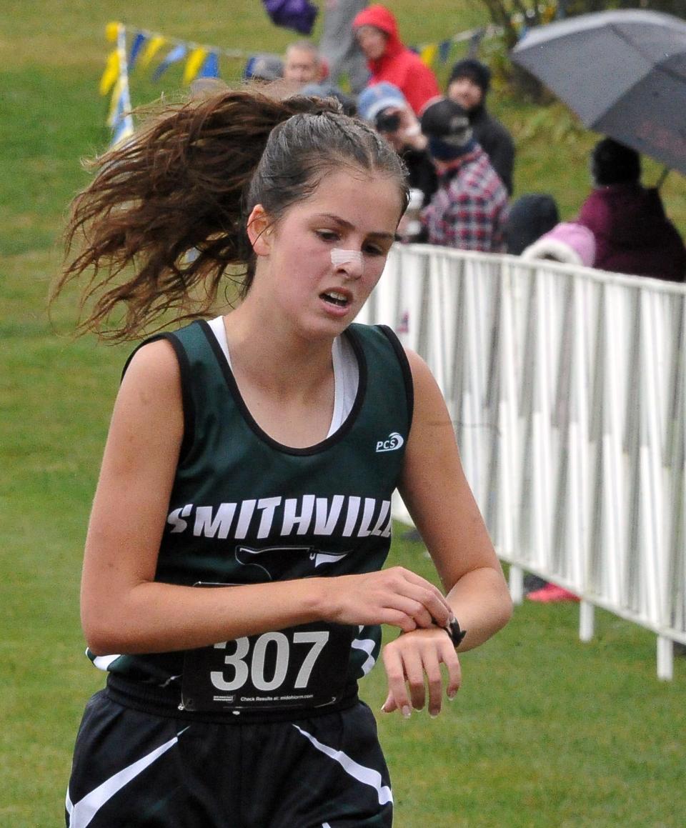 Smithville's Kaitlyn Carr finished first at the WCAL Championships.