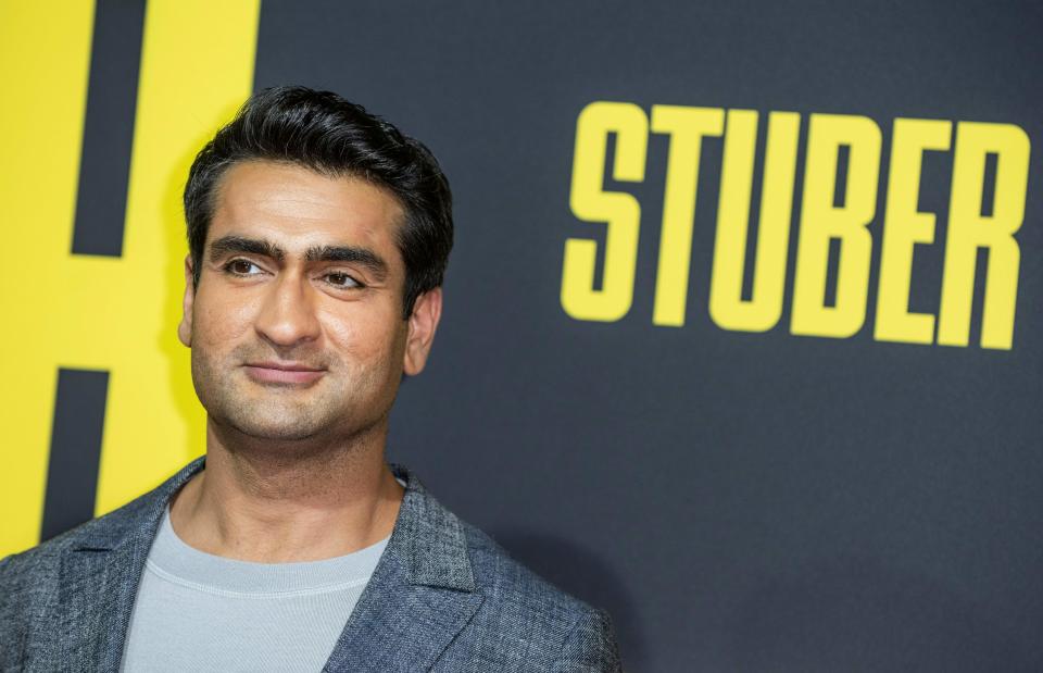 US/Pakistani actor Kumail Nanjiani arrives for the premiere of "Stuber" at Regal Cinemas LA Live on July 10, 2019 in Los Angeles. (Photo by Nick Agro / AFP)        (Photo credit should read NICK AGRO/AFP via Getty Images)