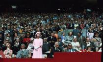 <p>Queen Elizabeth and the Duke of Edinburgh attend the opening ceremony of the Summer Olympic Games in Montreal in 1976.</p>