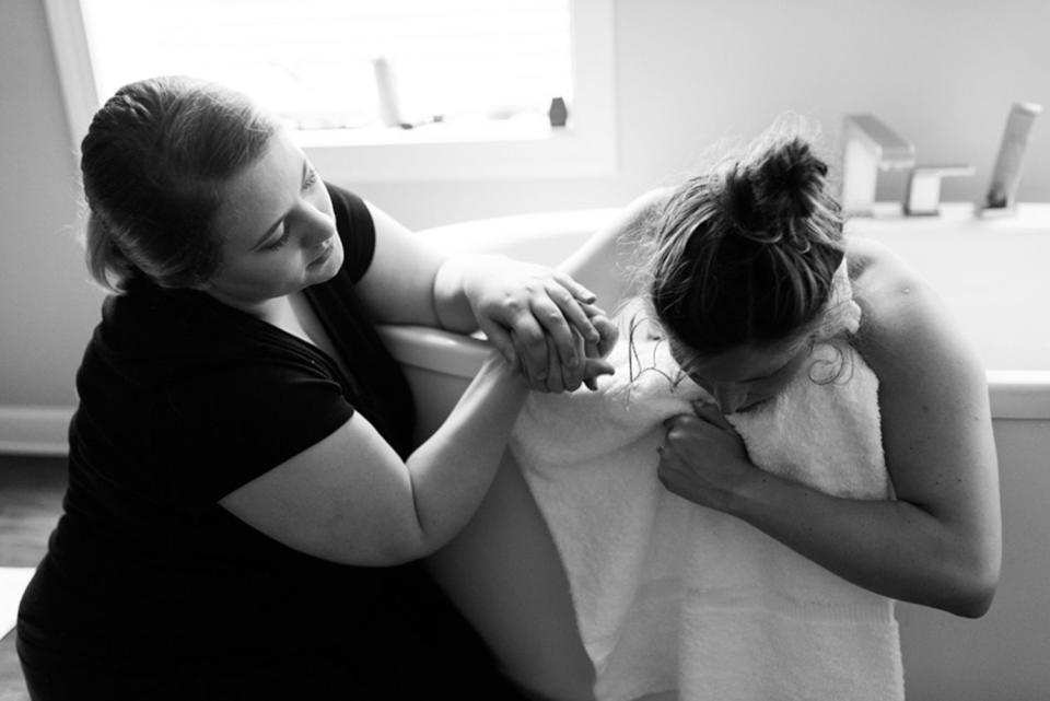 <p>Lauren Jolly Photography</p> Overnight doula Chelsea Tate and client