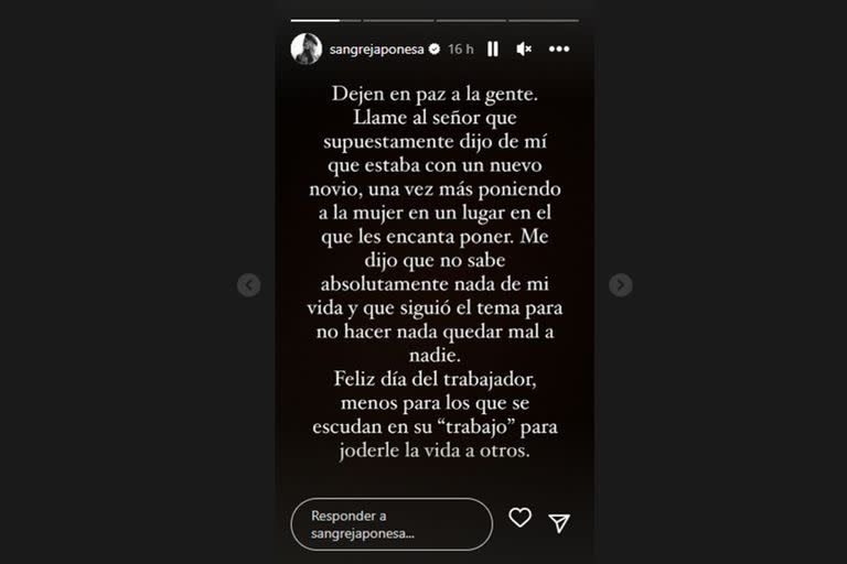 La China Suárez posteó un contundente descargo en Instagram