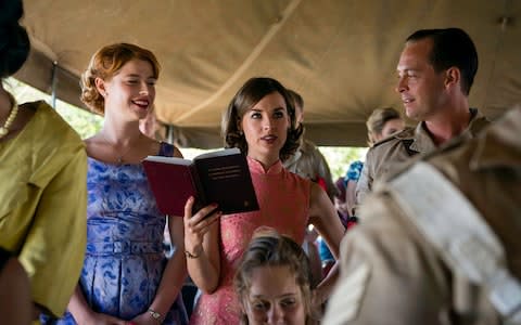 Jessie Buckley, Jessica Raine and Campbell Moore in The Last Post - Credit:  Coco van Oppens