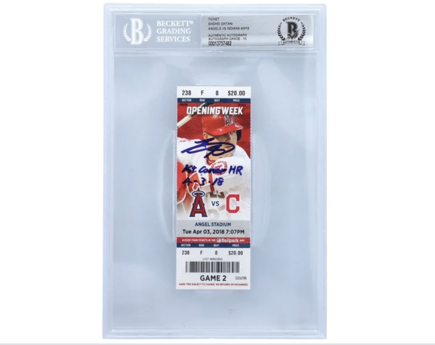 Shohei Ohtani LA Angels Autographed Game Ticket