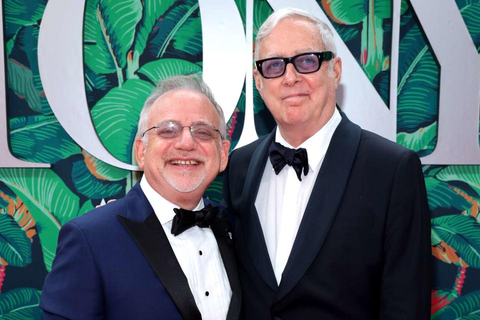 <p>Dimitrios Kambouris/Getty</p> Marc Shaiman and Scott Wittman