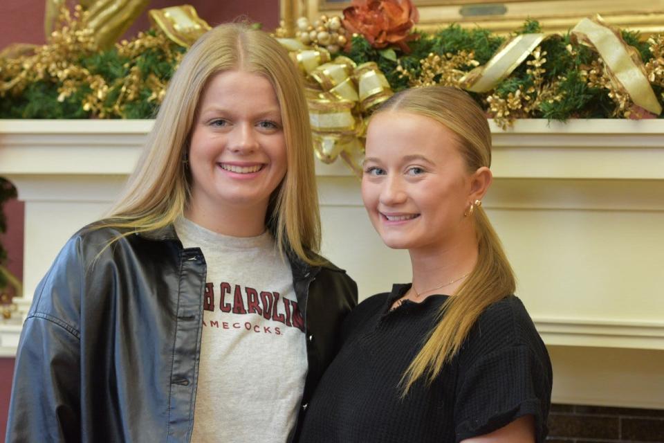 Sisters Jordyn, left, and Karly Humbert will join the University of South Carolina’s Division 1 Equestrian Team.