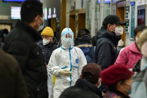 A medical staff member works in protective clothing in a hospital in Wuhan, the epicentre of the coronavirus that has so far killed 630 people and infected 31,000 in China