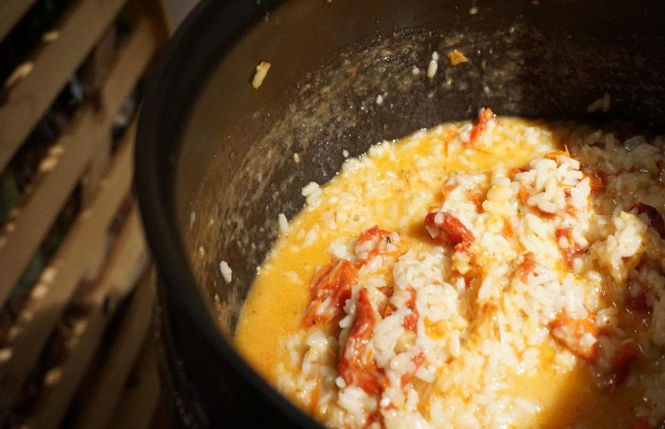 <p>A creamy sundried tomato risotto was one of the sides for those who were craving something other than potatoes.</p>