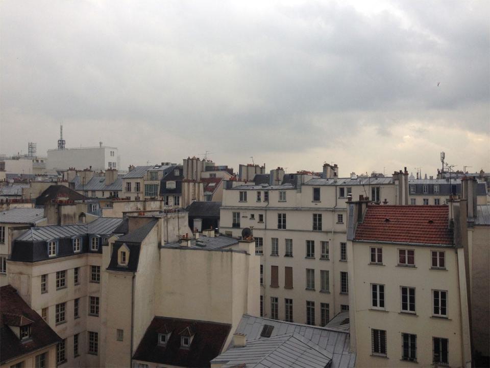 paris with overcast sky and buildings