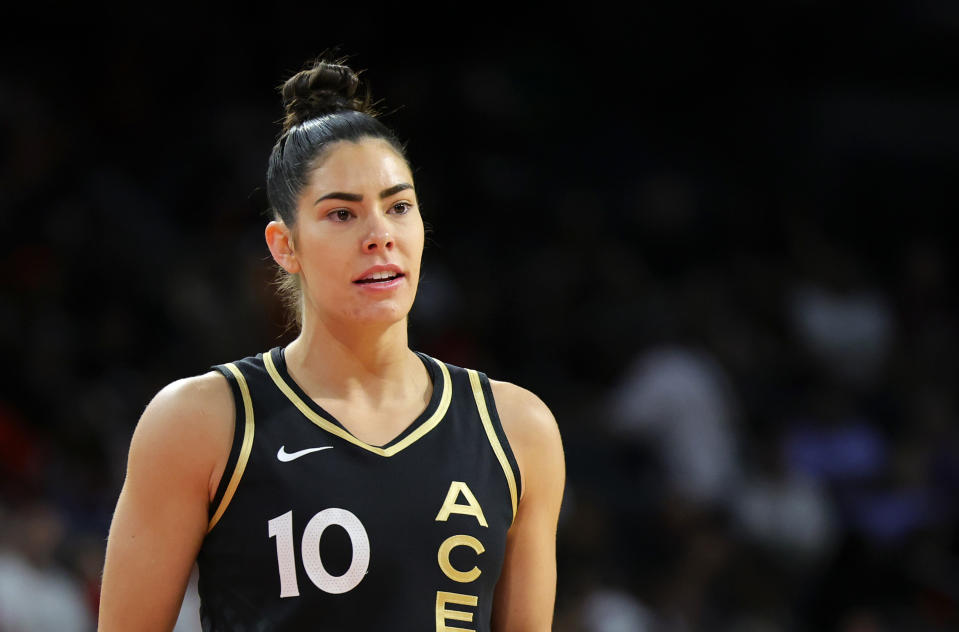 Las Vegas Aces guard Kelsey Plum has been vocal about how the WNBA could best support its players. (Photo by Ethan Miller/Getty Images)