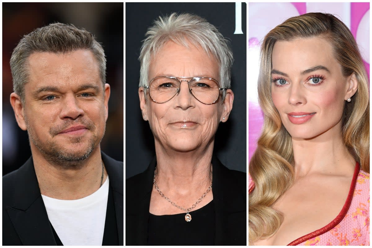 Matt Damon, Jamie Lee Curtis and Margot Robbie are among the celebs lending their support to the SAG-AFTRA strike  (ES Composite)