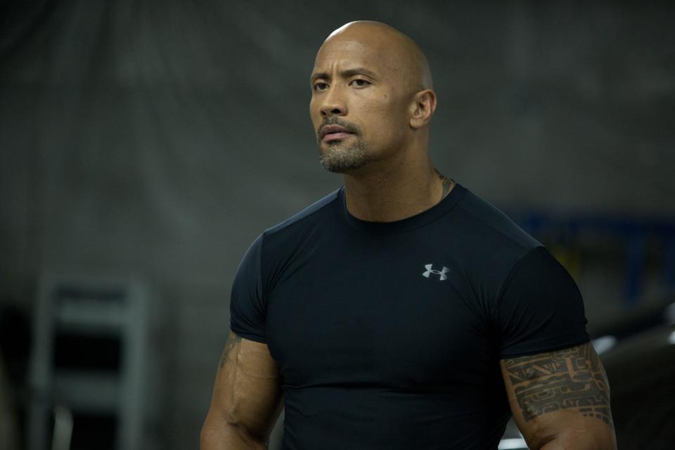 New York, NY. USA. Dwayne Johnson in the ©Universal Pictures new movie: Fast & Furious 6 ( 2013 ). Plot: Agent Hobbs enlists the aid of Dom and team to help bring a rival gang, led by Owen Shaw, to justice. In exchange for clear records, they must put an end to their schemes, no matter how personal the cost Ref:LMK106-42075-090513 Supplied by LMKMEDIA. Editorial Only. Landmark Media is not the copyright owner of these Film or TV stills but provides a service only for recognised Media outlets. pictures@lmkmedia.com