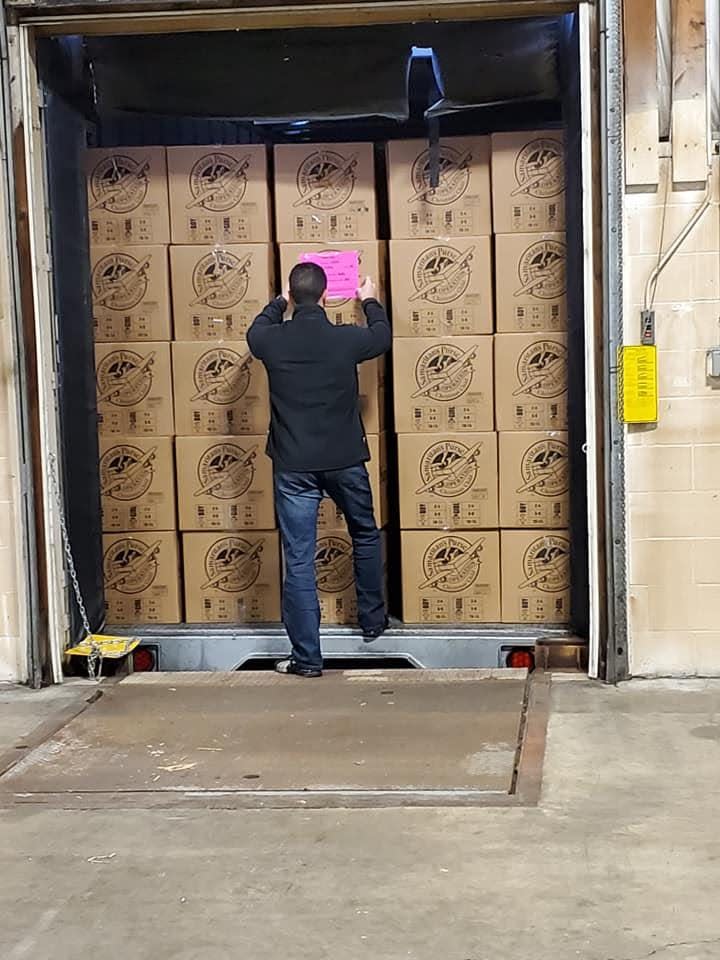 Shoeboxes filled with school supplies, hygiene items and toys are prepared for shipment during Operation Christmas Child in 2019.