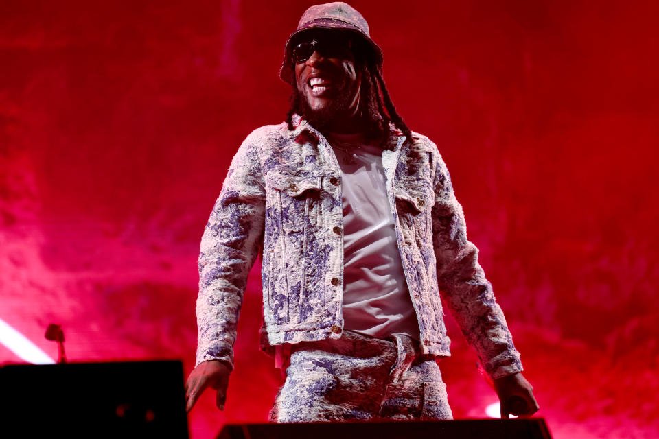 PHILADELPHIA, PENNSYLVANIA - SEPTEMBER 04: Burna Boy performs onstage during 2022 Made In America at Benjamin Franklin Parkway on September 04, 2022 in Philadelphia, Pennsylvania. (Photo by Theo Wargo/Getty Images for Roc Nation)