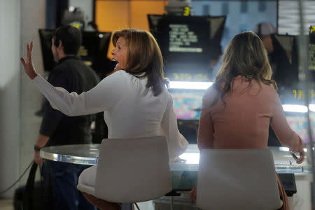 Television personality Hoda Kotb co-hosts NBC's Today Show telecast with Savannah Guthrie in New York, U.S., January 3, 2018. REUTERS/Lucas Jackson