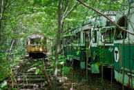 <p>Abandoned trolley graveyard in Pennsylvania. (Photo: Abandoned America/Caters News) </p>