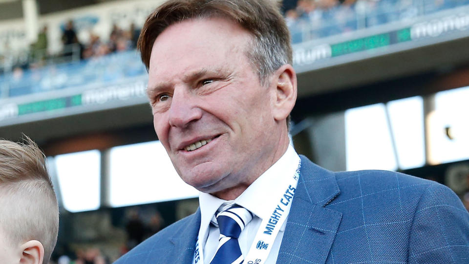 Sam Newman, pictured here before a Geelong Cats game in 2015.