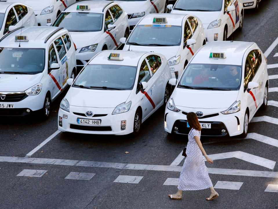 Imagen de la reciente huelga de taxis en Madrid. REUTERS/Paul Hanna