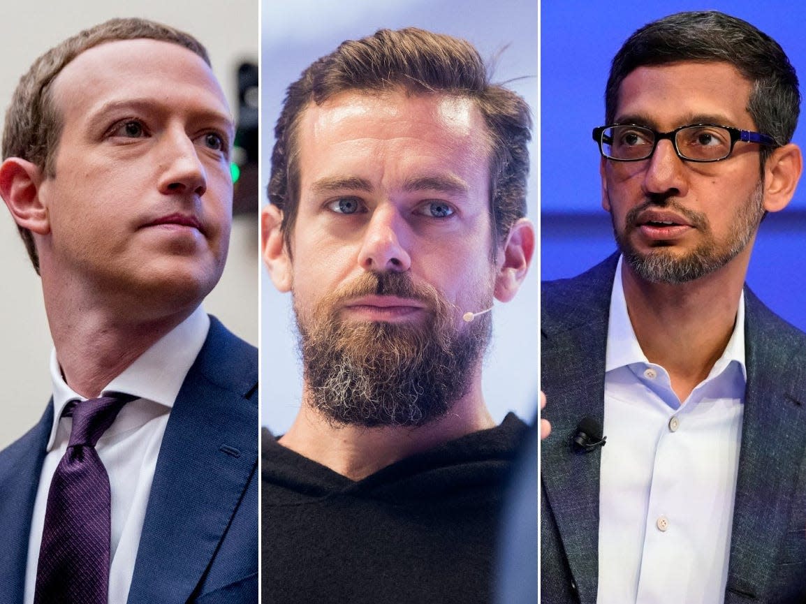 Mark zuckerberg jack dorsey sundar pichai