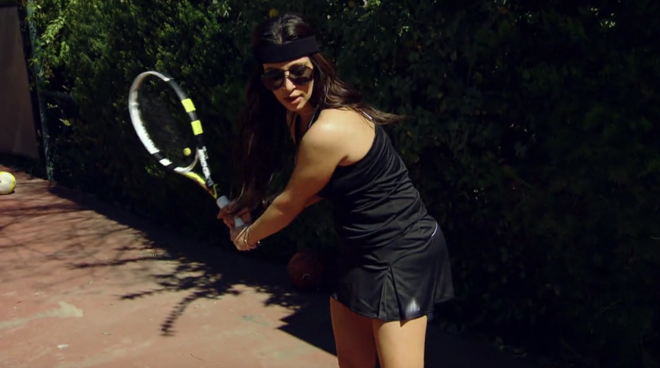 When Kim Attempted to Play Tennis