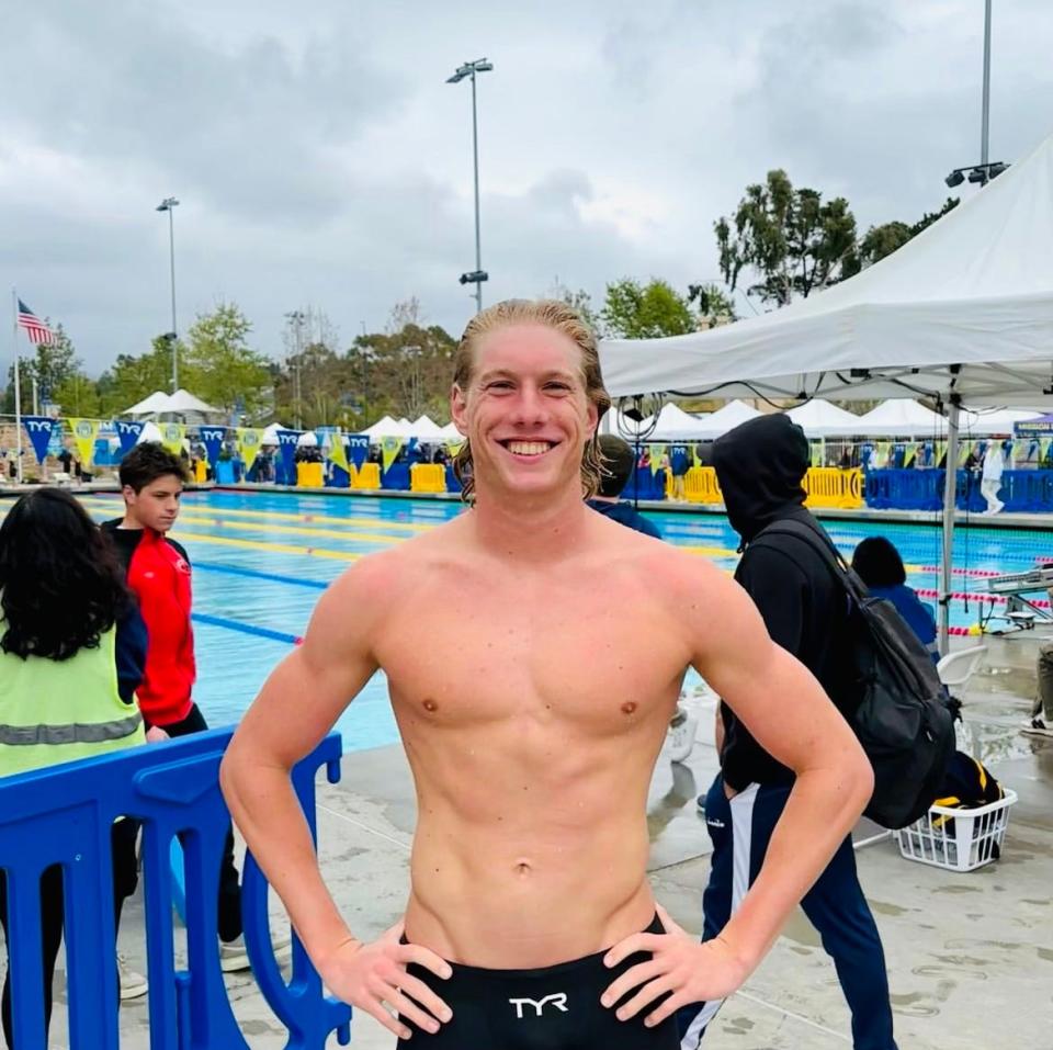 Nordhoff High senior Quin Seider met the U.S. Olympic trials qualifying standard in the men's 100-meter freestyle last Saturday at the Fran Crippen Memorial Swim Meet of Champions in Mission Viejo.