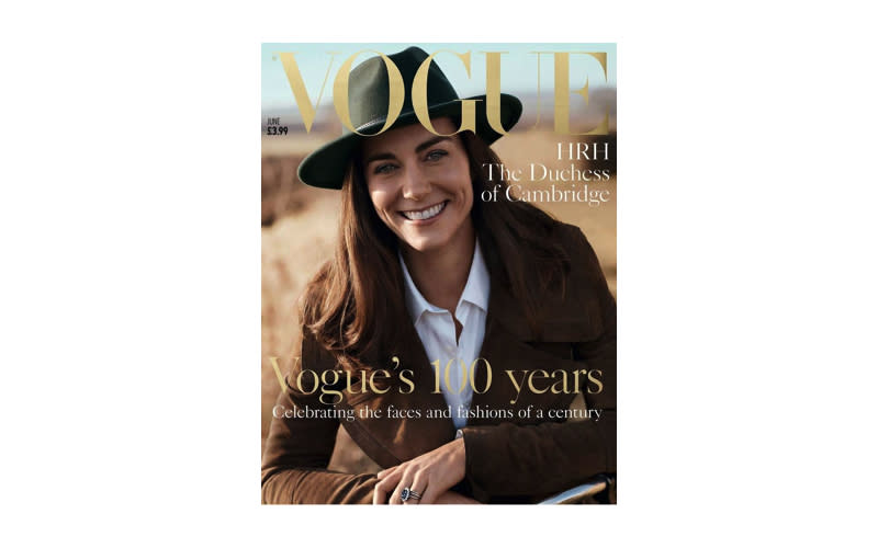 <p>In a surprise move, the Duchess of Cambridge starred on the cover of British Vogue to celebrate the publication’s 100th issue. <em>[Photo: Vogue]</em> </p>
