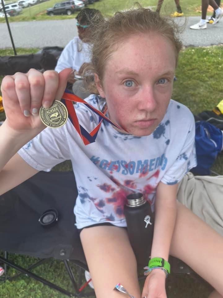 Lincolnton's Katherine Hopkins following her 2A West regional title win.