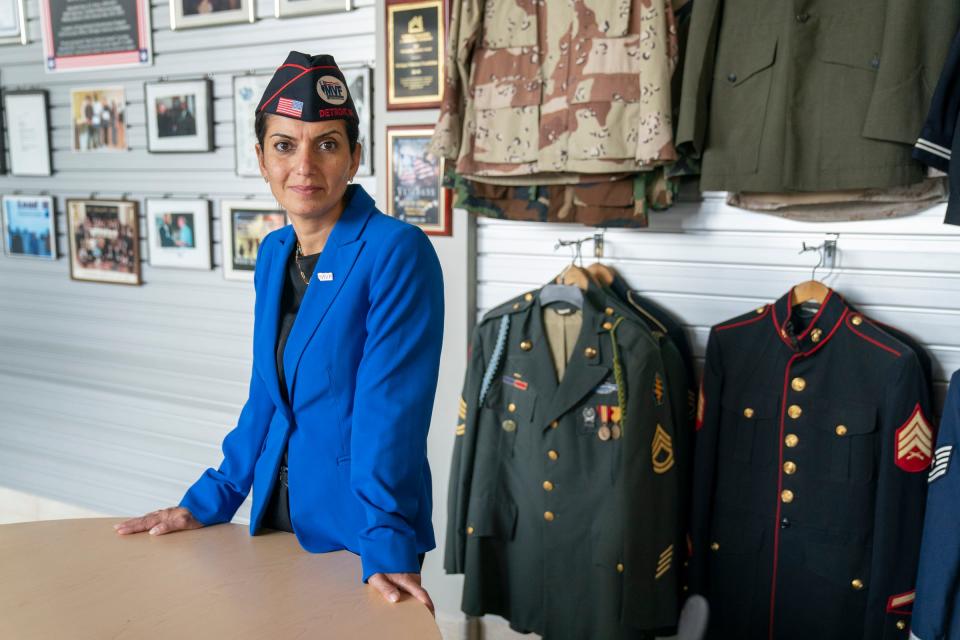 Michigan Veterans Foundation, CEO, Raeda Dabaja, talks about how federal budget cuts have hurt the work they do for homeless veterans in Detroit on Tuesday, Aug. 29, 2023.