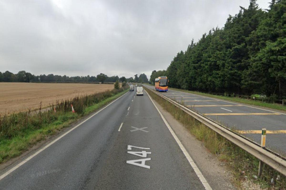 There has been a crash on the A47 at Brundall <i>(Image: Google)</i>