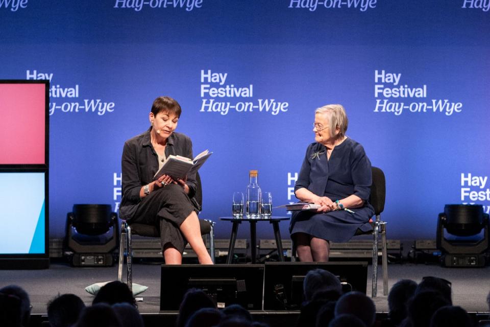 Caroline Lucas and Brenda Hale (Sam Hardwick and Hay Festival)