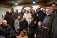 Pope Francis visits the nativity scene of Greccio