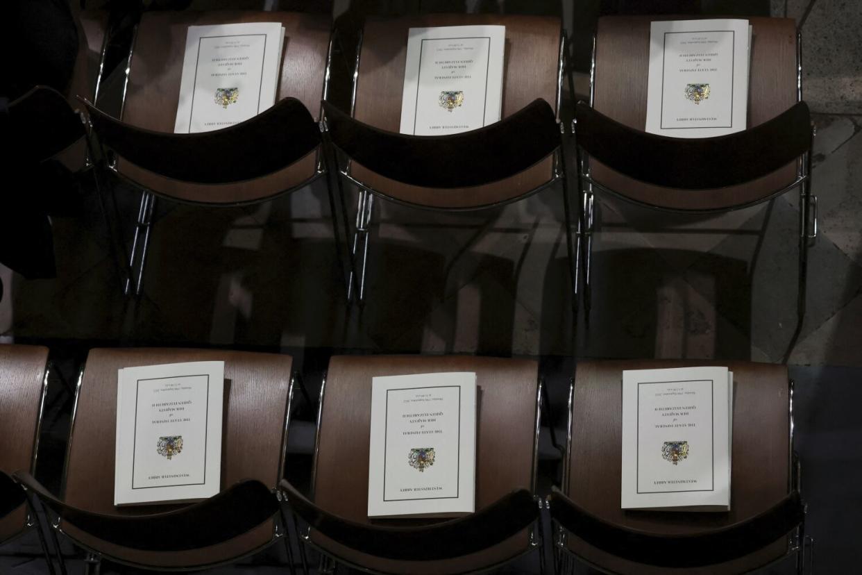 Funeral programs at Westminster Abbey.