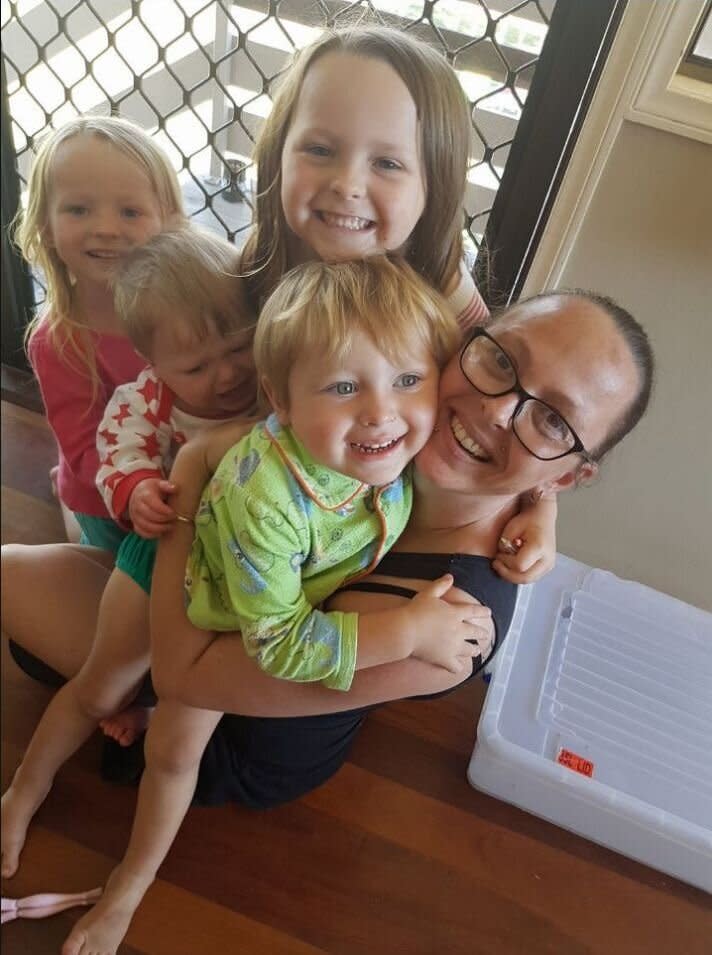 Charmaine McLeod hugs her four children in a photo taken before the family died in a crash near Kingaroy, Queensland. Source: Facebook