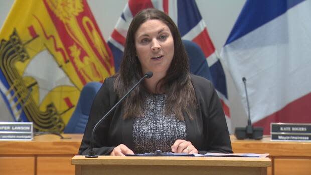 Fredericton MP Jenica Atwin announced the federal government will give the City of Fredericton $2.3 million to help pay for upgrades to sidewalks, trails, a walking bridge, municipal buildings and other city infrastructure. (Jon Collicott/CBC - image credit)