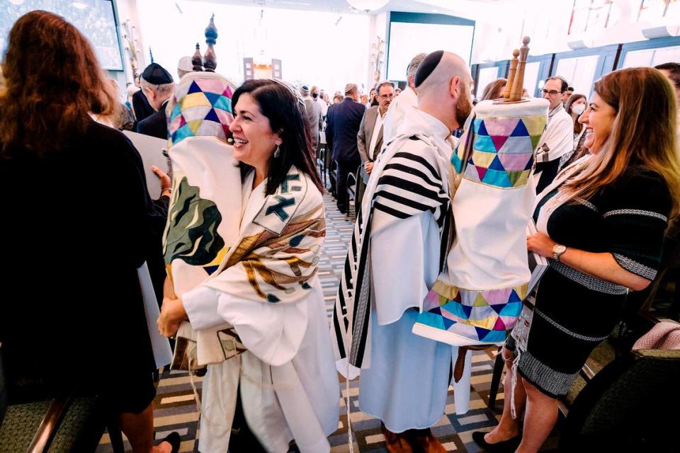 Temple Judea Rabbi Judith Lazarus Siegal after the Yom Kippur services last year at the Coral Gables temple.
