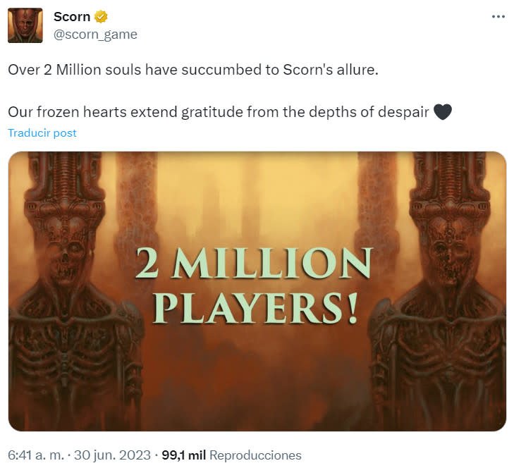 Más de 2 millones de jugadores ya disfrutaron Scorn