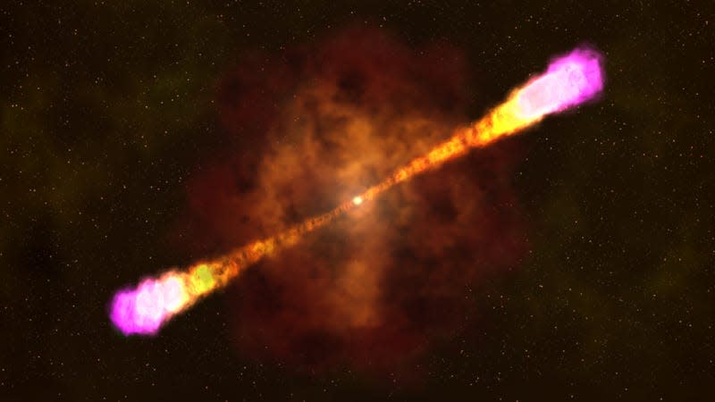 Artist’s impression of a gamma ray burst.