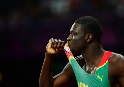 Grenada's Kirani James celebre after winning the men's 400m final at the London Olympics on August 6. James became the first non-American 400m winner since 1980, with a blistering win that he said would spark jubilation in his home country of Grenada