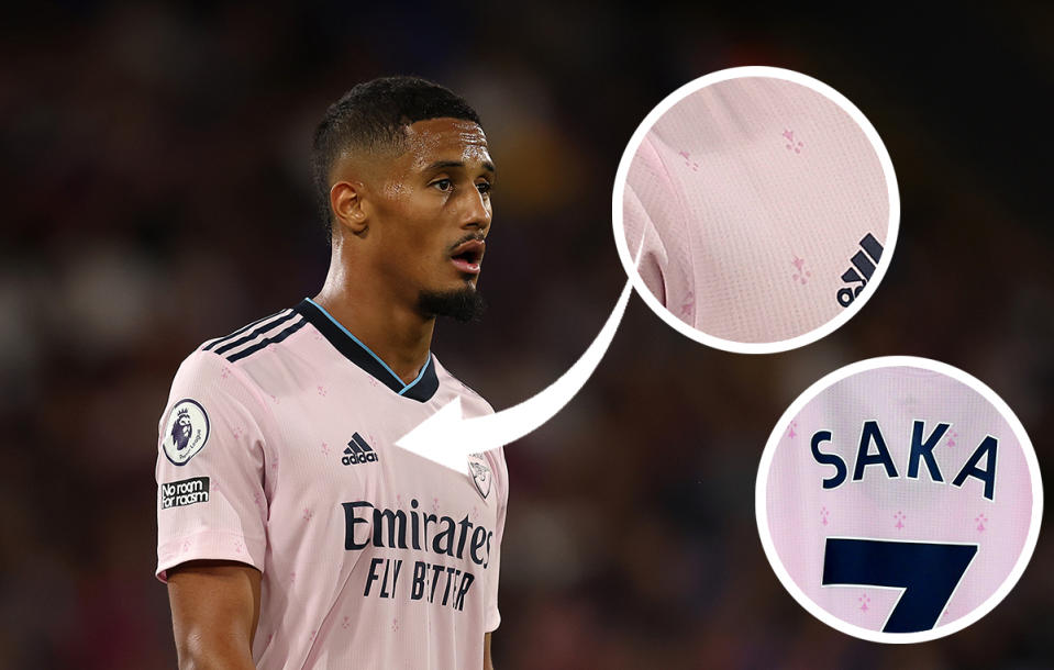 William Saliba of Arsenal looks on during the Premier League match between Crystal Palace and Arsenal FC at Selhurst Park on August 05, 2022 in London, England.