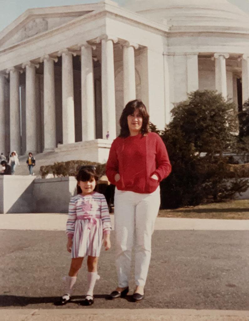 Laura Meza and her mother visit Washington, D.C., long before she was deported in 2009. 