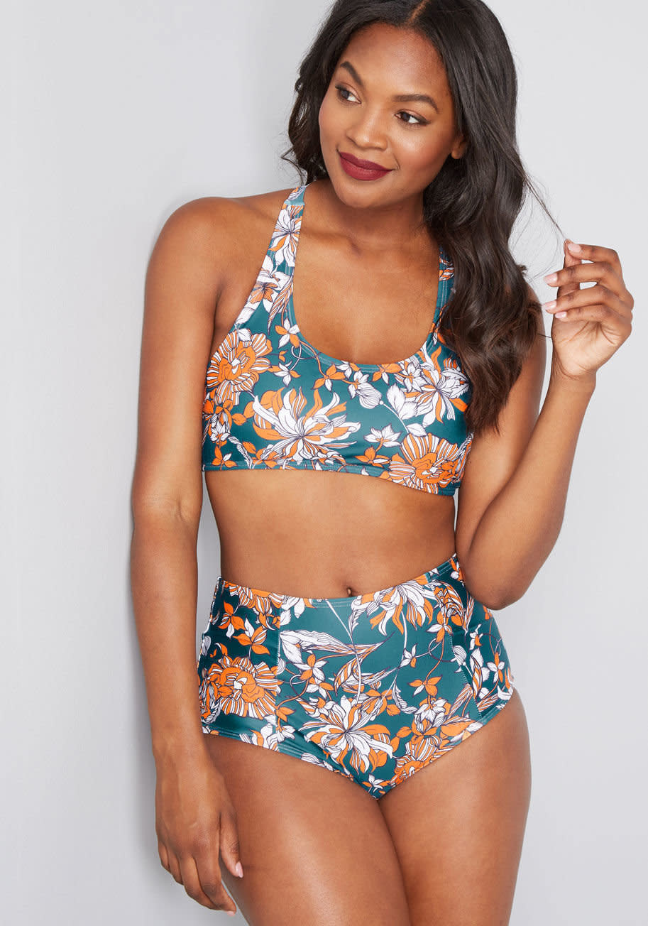 Get it at <strong><a href="https://fave.co/2HvsVJB" target="_blank" rel="noopener noreferrer">Modcloth</a></strong>, $95 (top and bottom together).