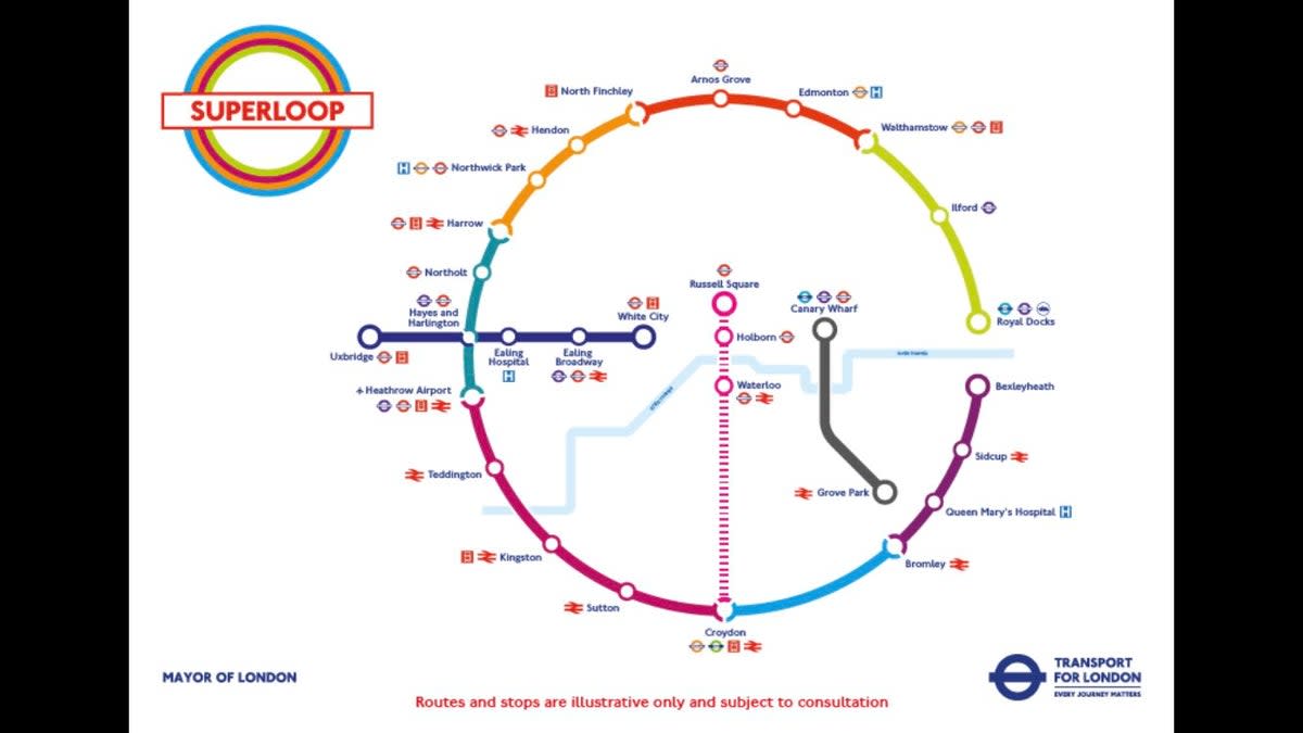 Bus bliss? The TfL map of the proposed Superloop (Transport for London)