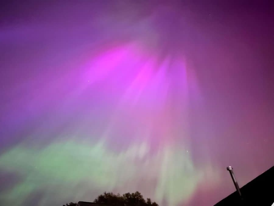 The northern lights in Greenville on May 10, 2024. (Courtesy Kristy Edmonds)