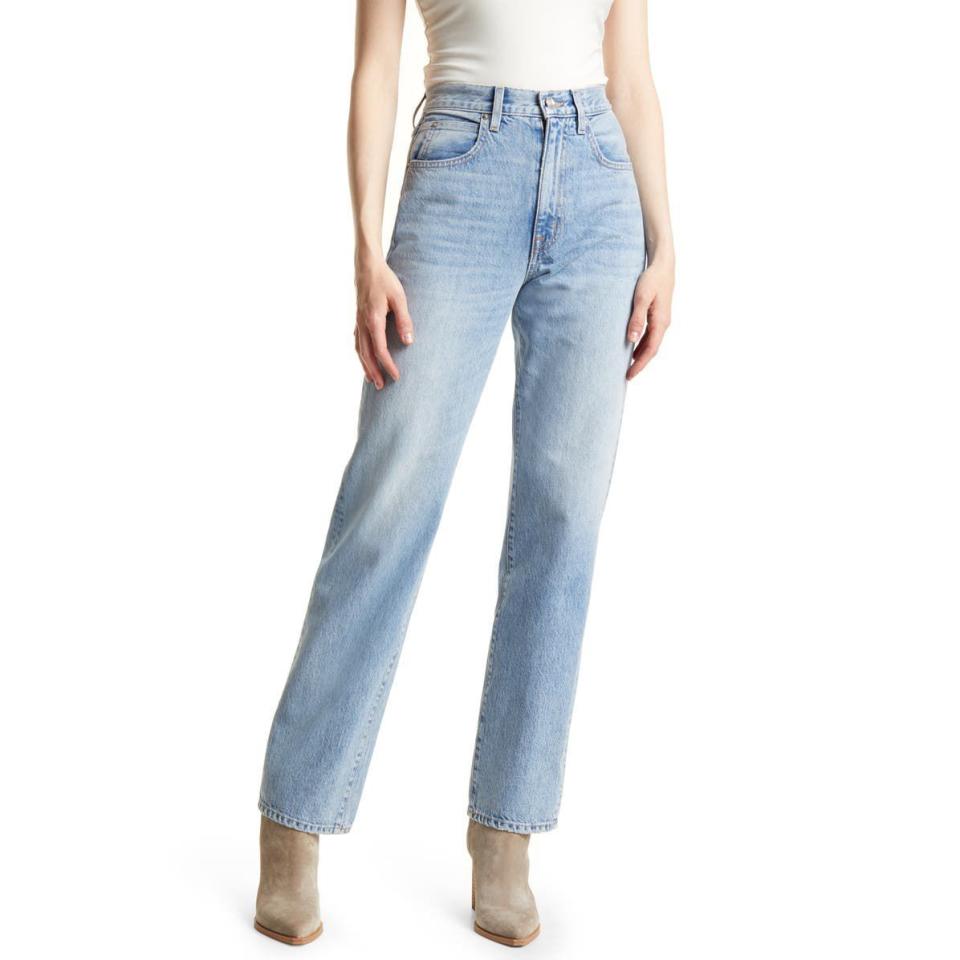 4) London High Waist Straight Leg Jeans