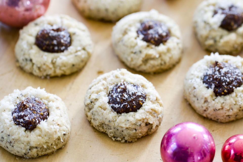 This Sept. 16, 2013 photo shows brown butter fig thumbprint cookies in Concord, N.H. (AP Photo/Matthew Mead)