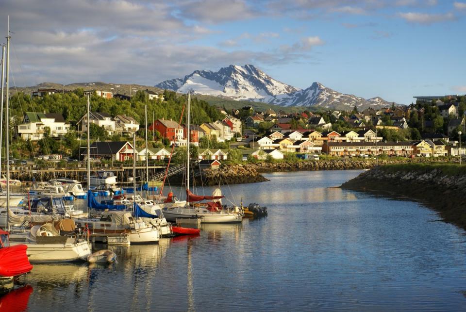 11) Narvik, with its houses and port