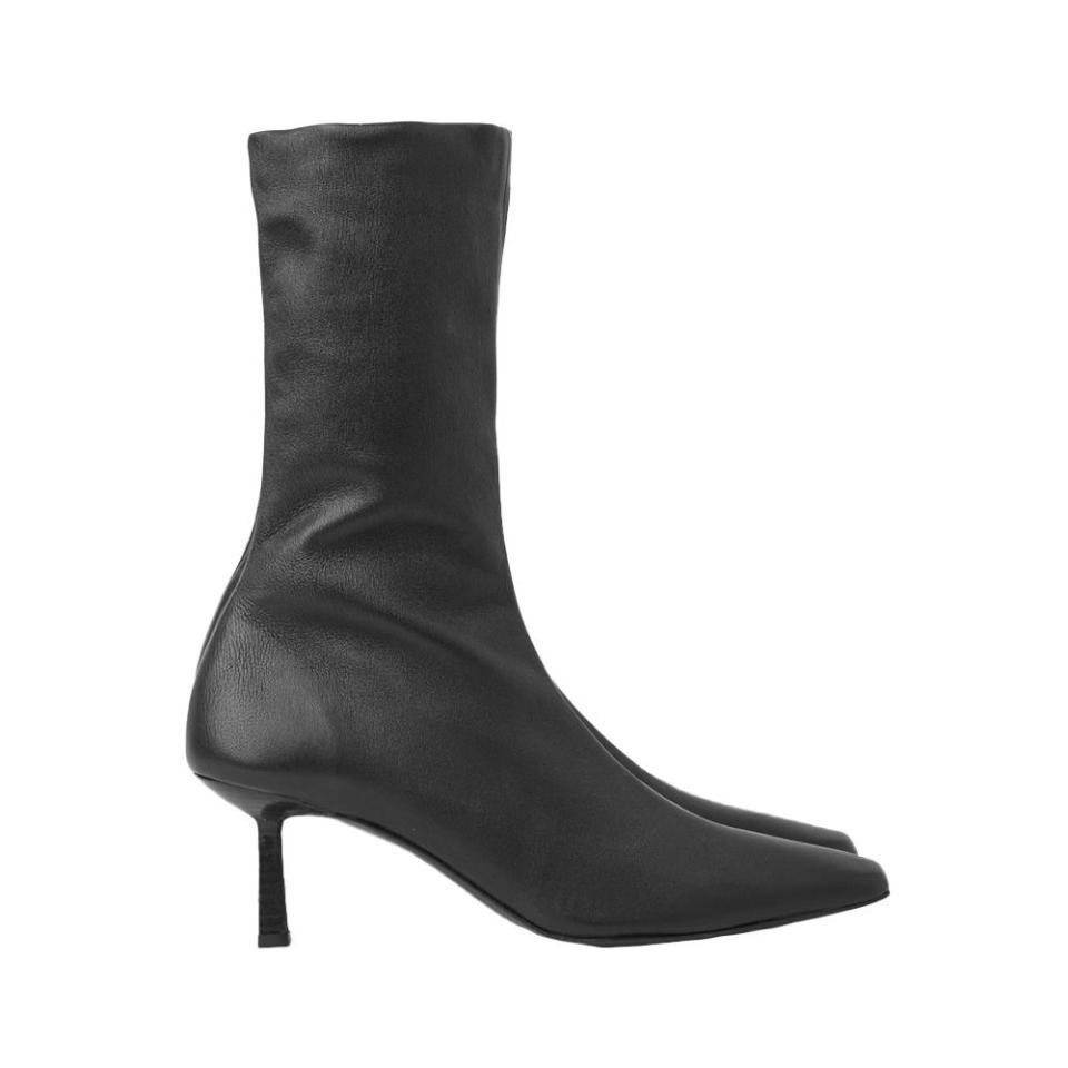 Leather Sock Ankle Boots